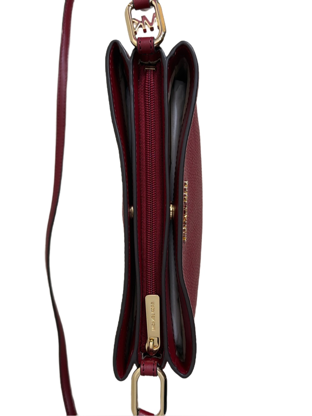 Michael Kors Trisha Medium Crossbody Bag-Cherry - Picture 6 of 16